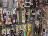 many boxes of hair and other items in the store