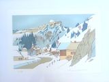 a picture of a picture of a snowy mountain