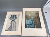 deux photos d'un chat et d'un chat assis sur une table
