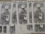 several drawings of cats and birds on a table with arabic calligraphys