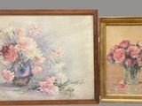 painting of a vase of flowers and a painting of a vase of flowers