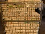 a large cart with several boxes on it in a warehouse