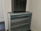 an image of a metal cabinet in a room