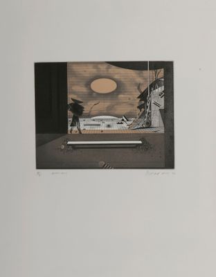 an image of a black and white drawing of a boat on a beach