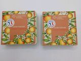 two boxes of soap with oranges on them