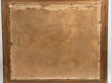 an old wooden picture frame with a brown paint on it