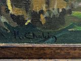 an image of a painting of a landscape with trees in the foreground