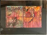 a picture of a picture of a painting in a glass case