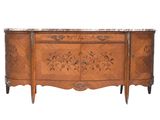 an image of a wooden cabinet with a marble top