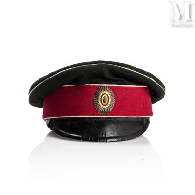 an image of a red and black hat on a white surface