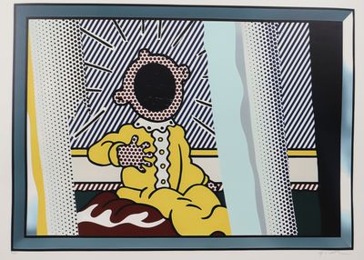 an image of a painting of a man sitting on a couch