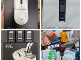 quatre images différentes d'une souris d'ordinateur et d'autres objets