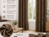 lot de 2 rideaux en chenille marron