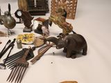 a table with a lot of different items on it