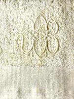 Lot de 9 serviettes en coton éponge blanc chiffrées JOB (deu… (photo 2)