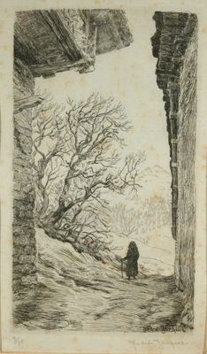 une image représentant le dessin d'une personne assise sous un arbre
