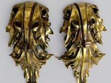 pair of antique brass wall sconces with acanthus and leaves
