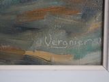 an image of a painting of a person on a surfboard on a beach