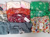 a lot of clothes that are on a table