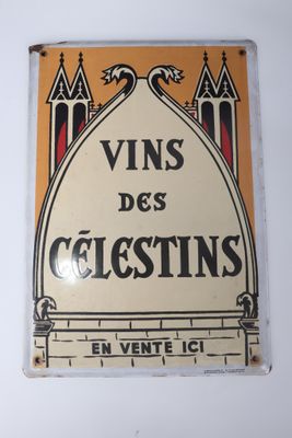 an image of a sign that says vins de celesins on it