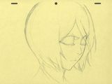 a drawing of a woman with glasses on a sheet of paper