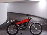 a motorcycle that is parked in a parking garage
