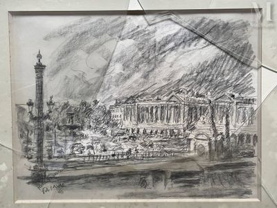 un dessin représentant une image d'un bâtiment dans un cadre