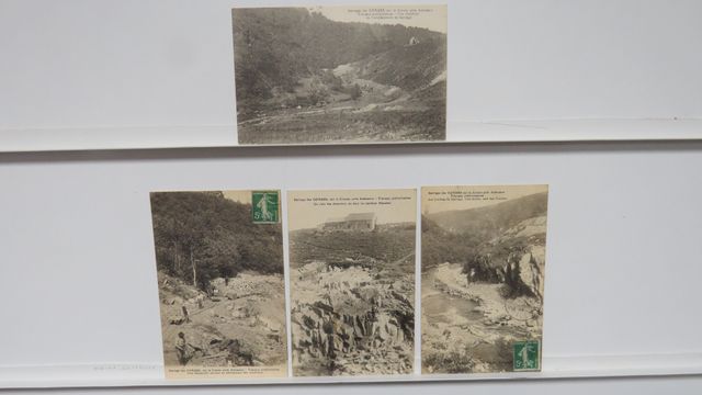 Felletin : Barrage des Combes. Lot de 4cpa. TBE.