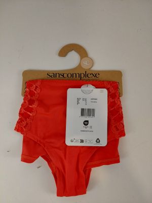 a close up of a pair of red panties on a hanger