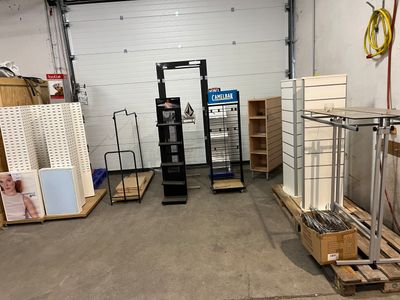 a large room with a lot of items on the floor