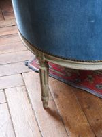 DUCHESSE BRISEE en bois mouluré, sculpté et laqué gris, à do… (photo 5)
