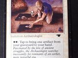 a card with a picture of a man and a woman playing a game