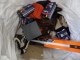 a bag of luggage and a pair of skis in it