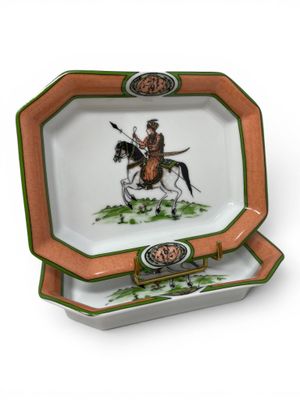an image of a plate with a picture of a man on a horse