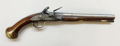 Grand pistolet à silex primitif du 1er tiers du XVIII eme si…