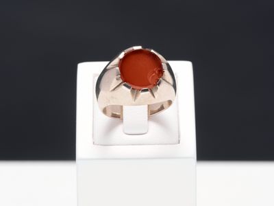 Bague moderniste en or gris 18k 750 millièmes ornée d'une pl…