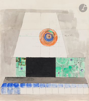 une image représentant le dessin d'un bâtiment surmonté d'une horloge