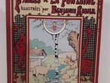 un vieux livre pour enfants avec l'illustration d'un chien et d'un chat