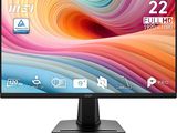 the monitor is on a stand on a white surface