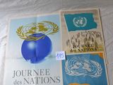 a table with a bunch of posters on it