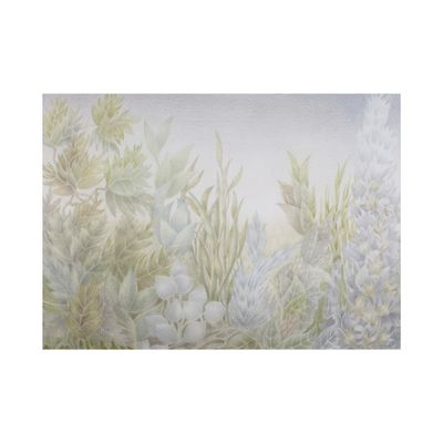 a picture of a painting of a field of flowers