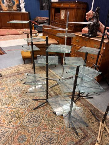 Ensemble de 6 présentoirs à tablettes en verre mobiles, joint pré...