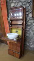 Meuble de toilette de marine fin XIXe, en bois naturel, 171x…