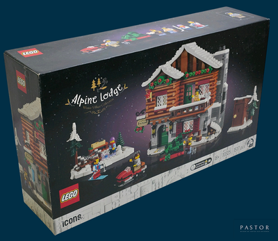 une boîte de Lego contenant une scène de Noël