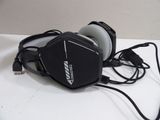 a pair of headphones sitting on a white table