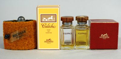 HERMES lot de 5 parfums miniatures dont calèche, équipage, r…