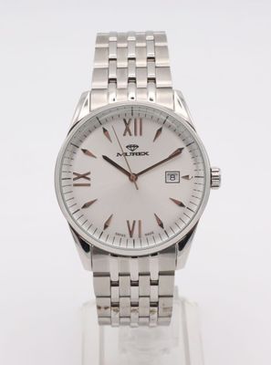 MUREX Montre bracelet d'homme en acier à boitier circulaire.