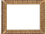 un cadre photo doré ancien sur fond blanc