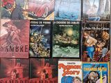 a lot of books that are on the table