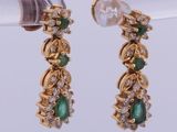 an image of a pair of emerald and diamond earrings
